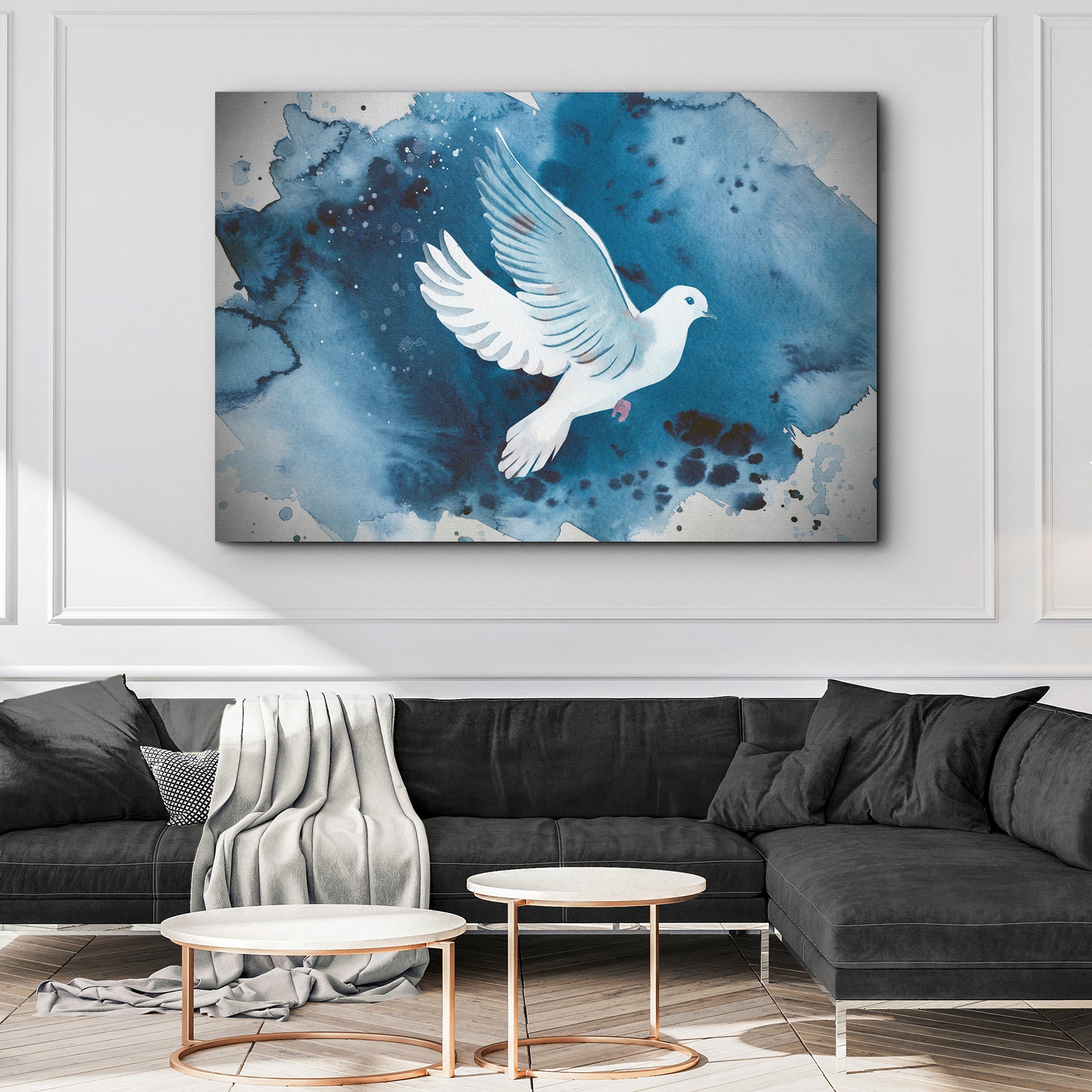 White Dove Watercolor Painting Wall Art II - Image by Tailored Canvase
