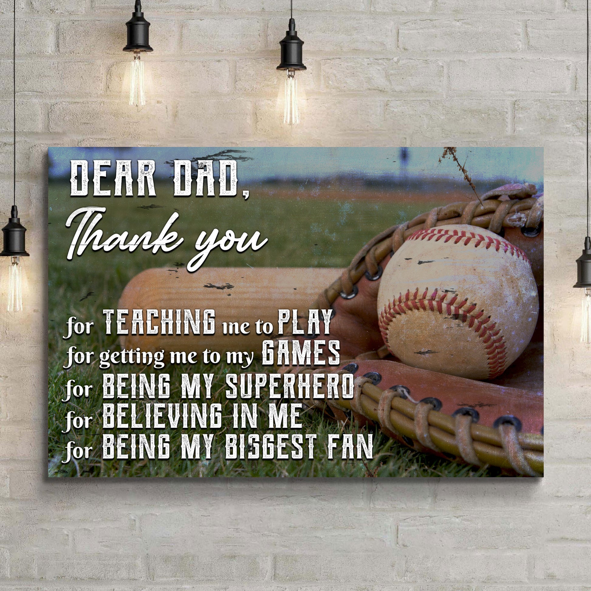 Dear Dad, Thank You For Being My Biggest Fan Sign Style 1 - Image by Tailored Canvases