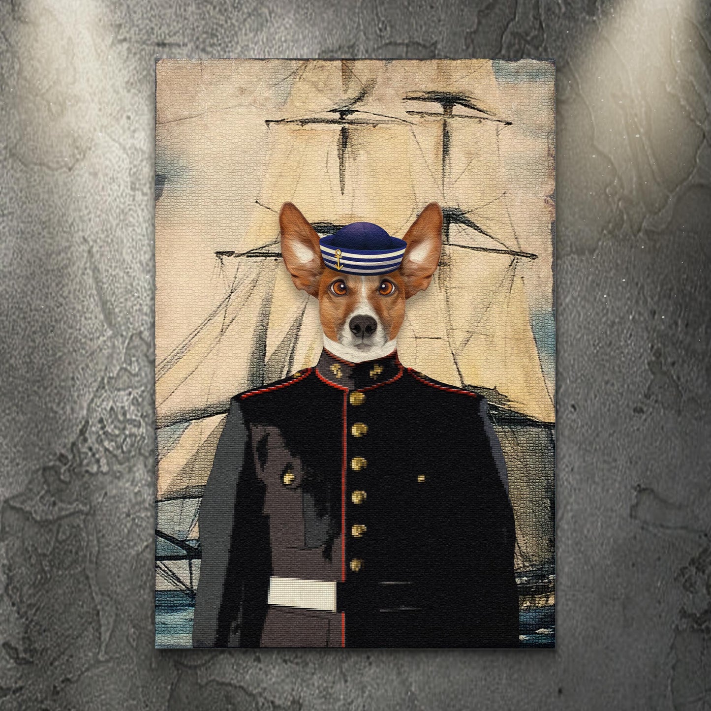 Sea Captain Pet Portrait Sign - Image by Tailored Canvases