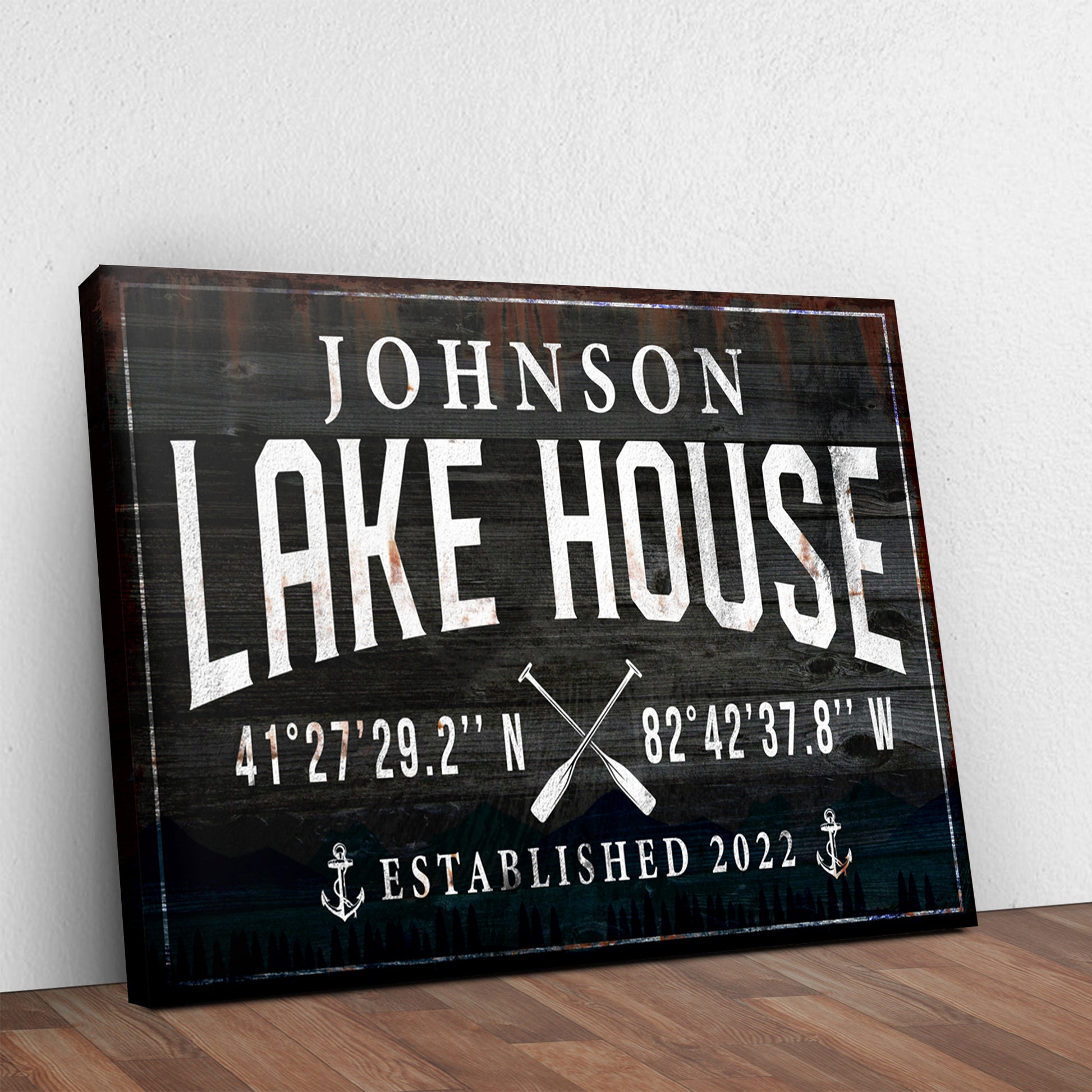 Family Lake House Paddle (Ready to hang) - Wall Art Image by Tailored Canvases