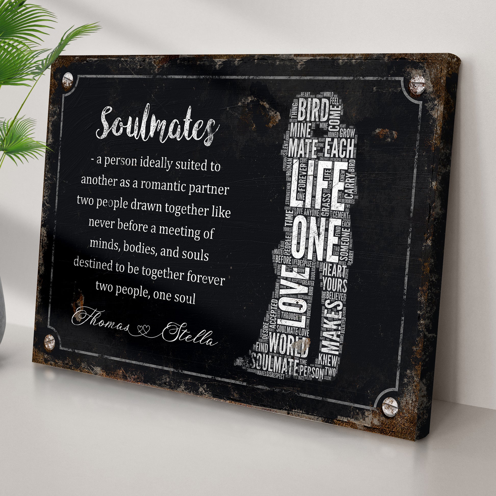 Soulmates Couple Sign Style 2 - Image by Tailored Canvases