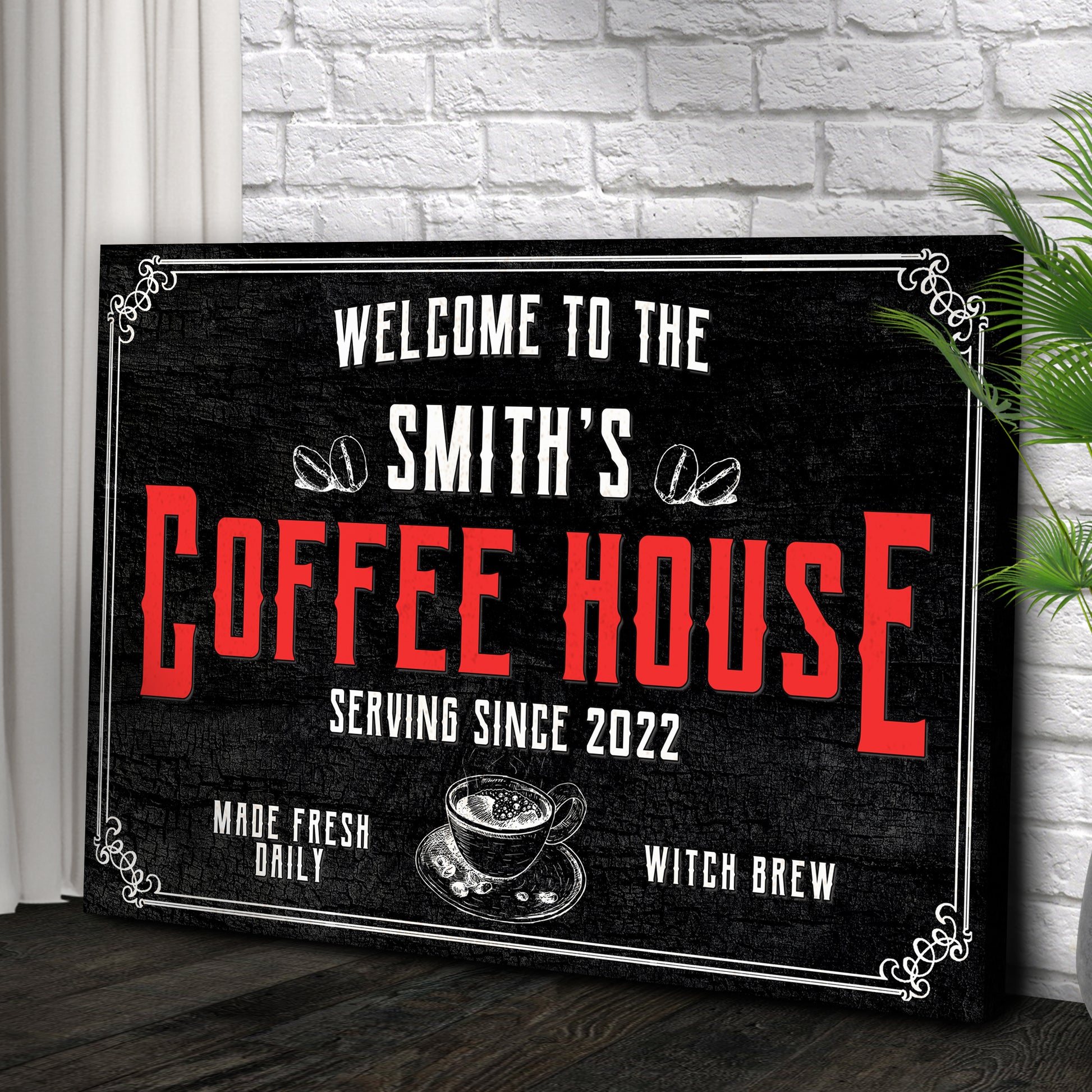 Witch Brew Coffee House Sign Style 2 - Image by Tailored Canvases
