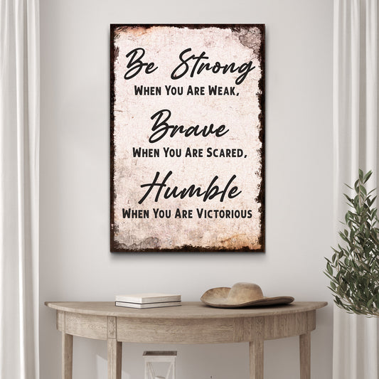 Be Strong, Brave, And Humble Sign II Style 2 - Image by Tailored Canvases