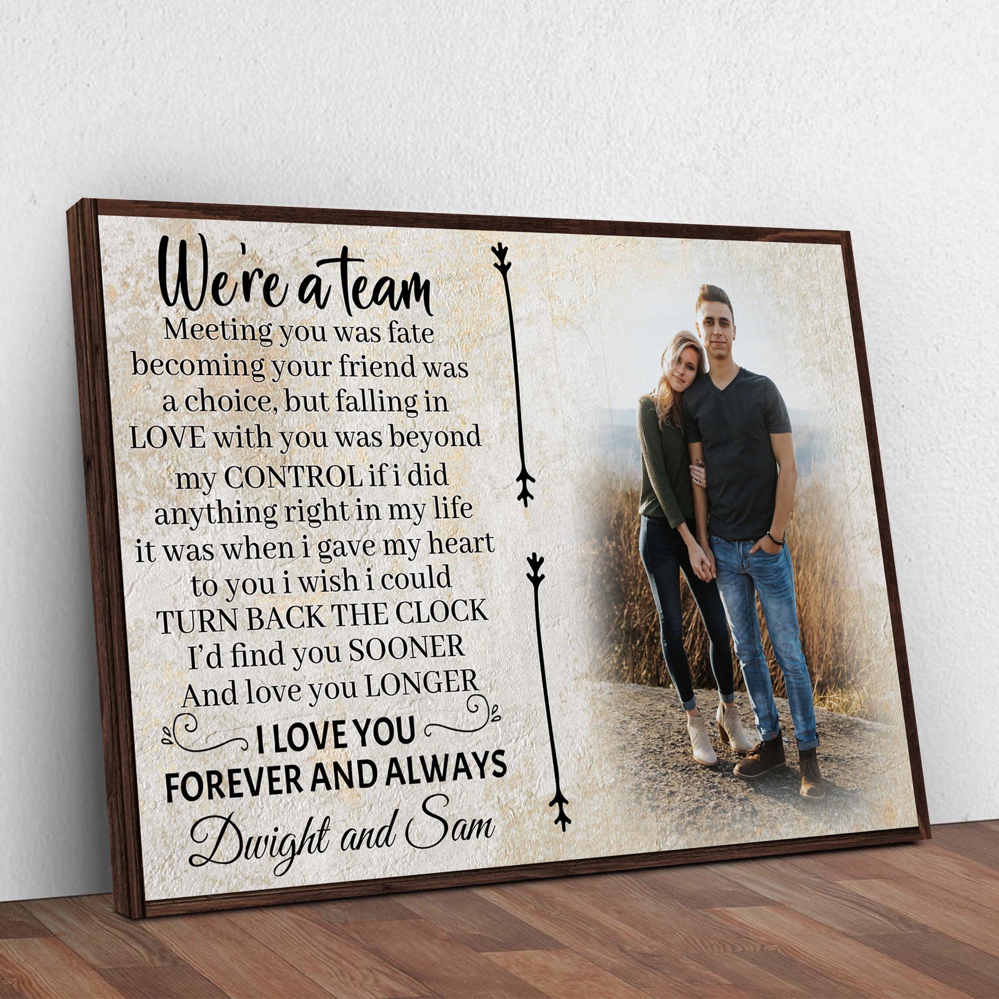 We're A Team Couple Sign V | Customizable Canvas Style 1 - Image by Tailored Canvases