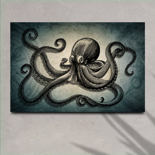 Octopus Coastal Wall Art - Image by Tailored Canvases