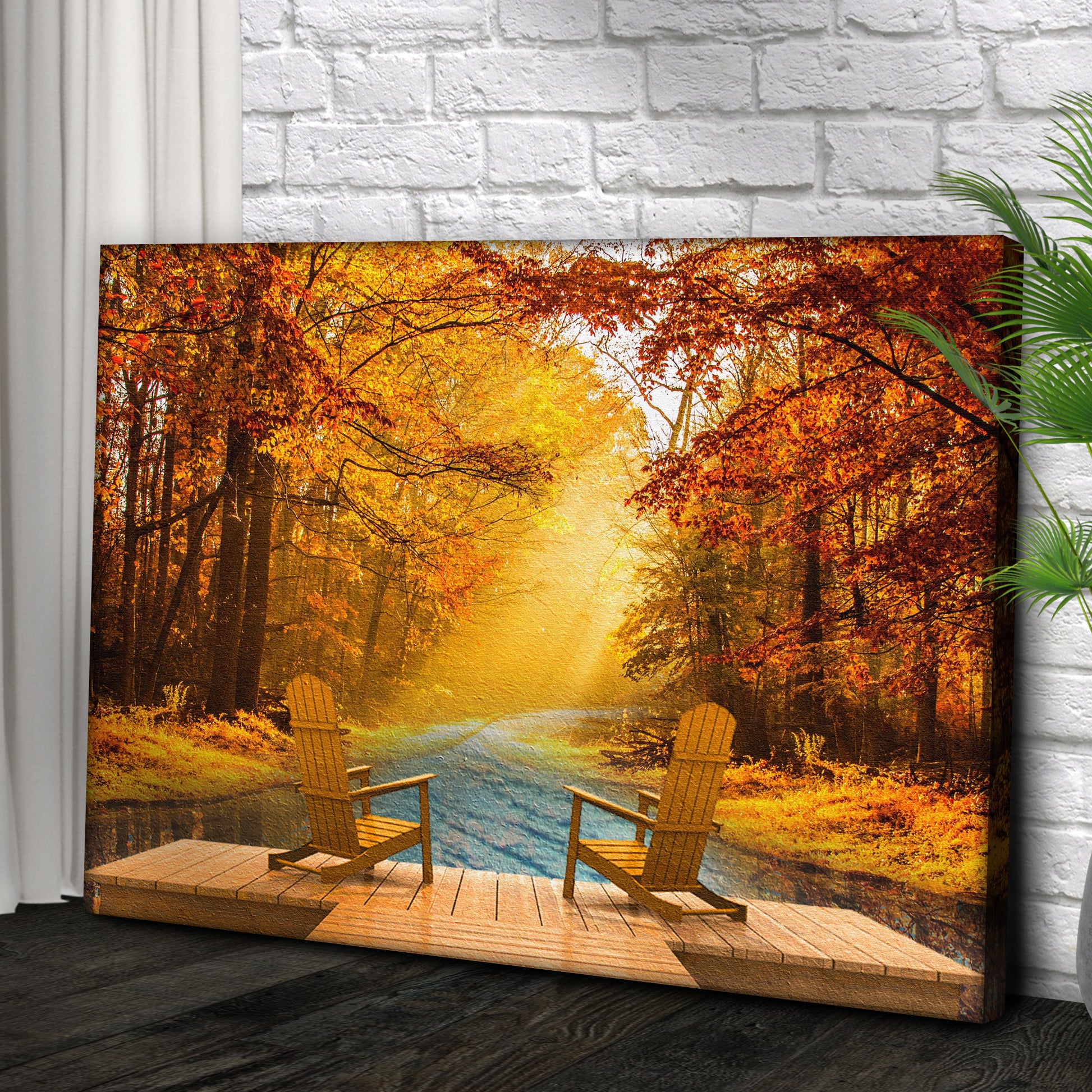 Maple Sunrise By The Lake Canvas Wall Art Style 2 - Image by Tailored Canvases