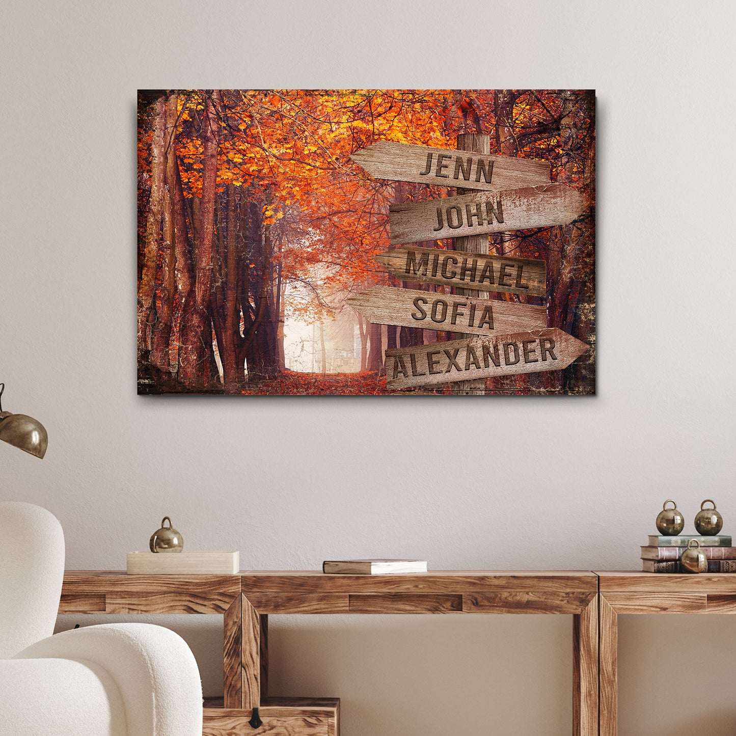 Family Autumn Forest Trees Sign Style 2 - Image by Tailored Canvases