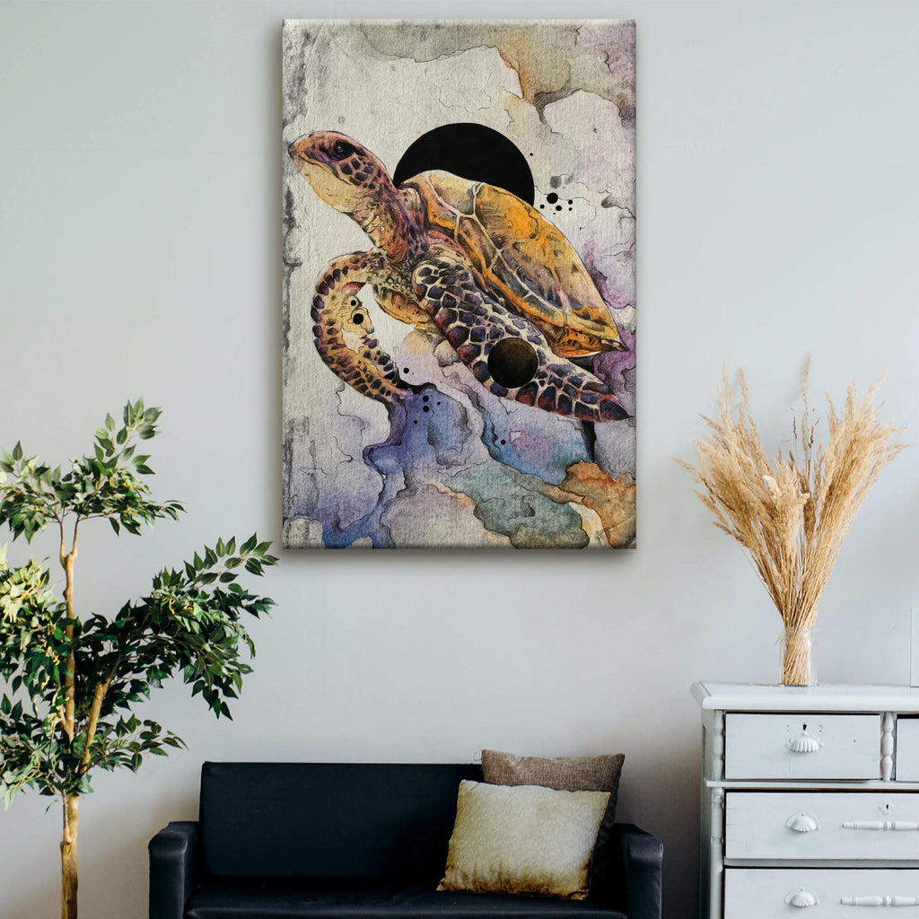 Sea Turtle Watercolor Painting Canvas Wall Art III by Tailored Canvases