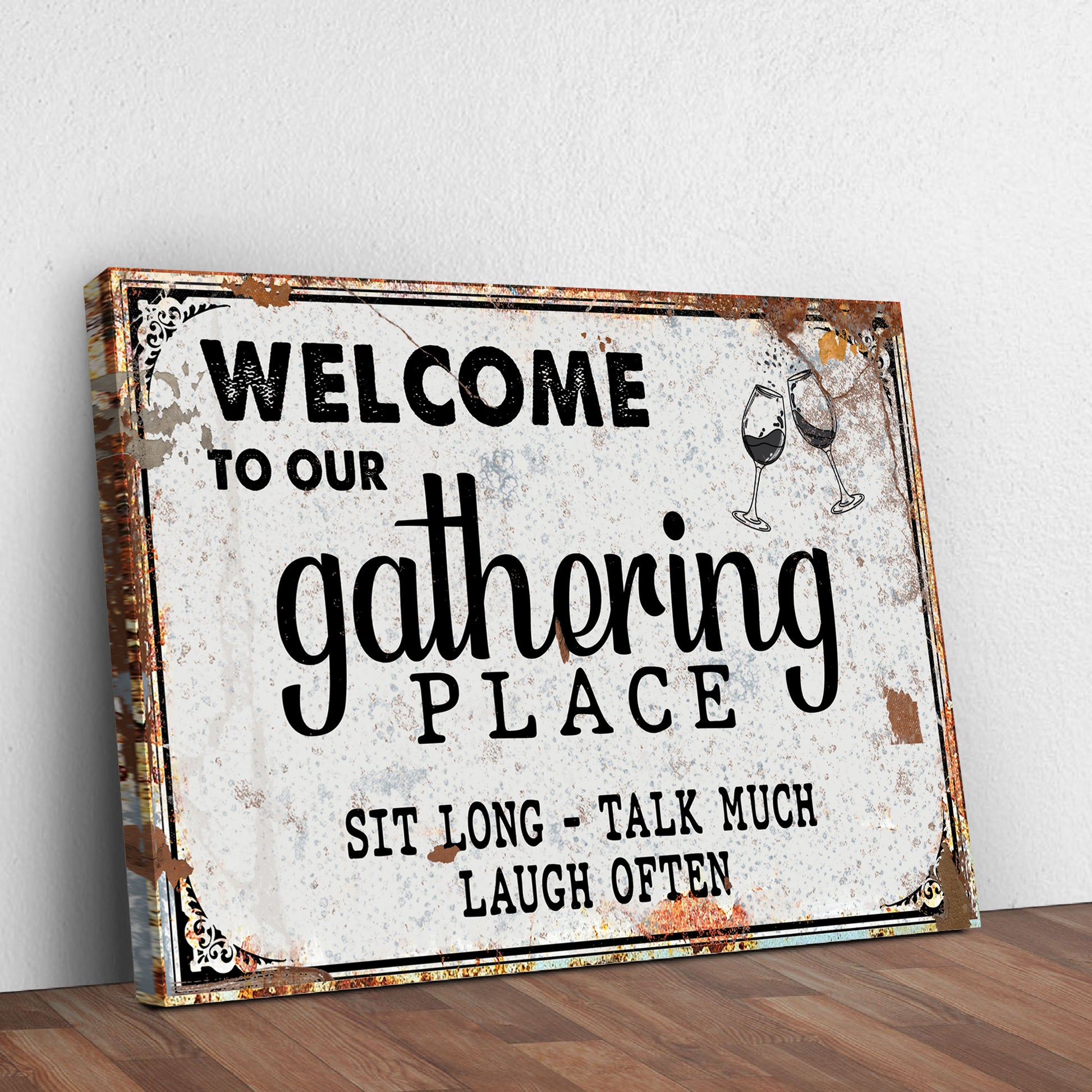 Welcome To Our Gathering Place Sign Style 2 - Image by Tailored Canvases