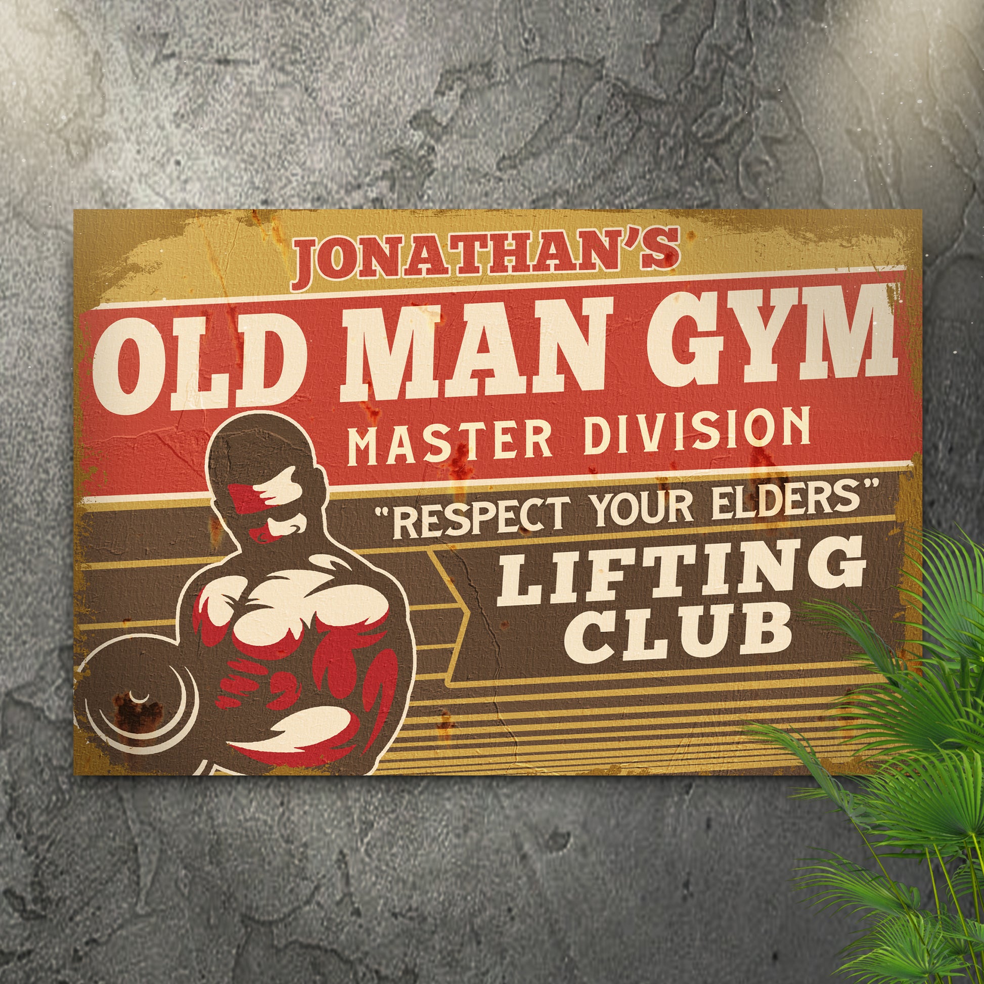 Old Man Gym Lifting Club Sign II - Image by Tailored Canvases