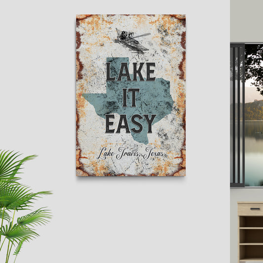 Lake It Easy Sign Style 1 - Image by Tailored Canvases