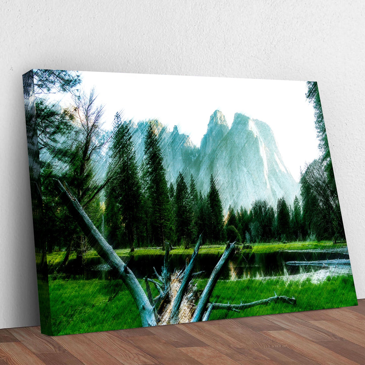 Misty Forest Lake Canvas Wall Art Style 1 - Image by Tailored Canvases