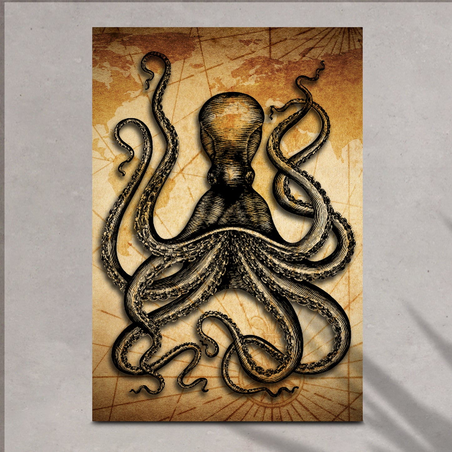 Octopus Coastal Wall Art II Style 1 - Image by Tailored Canvases