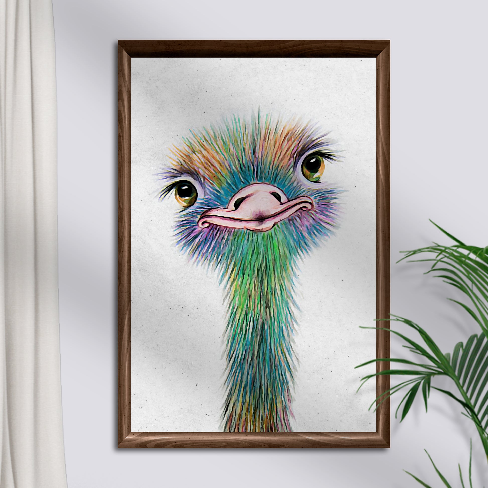 Watercolor Ostrich Wall Art Style 1 - Image by Tailored Canvases