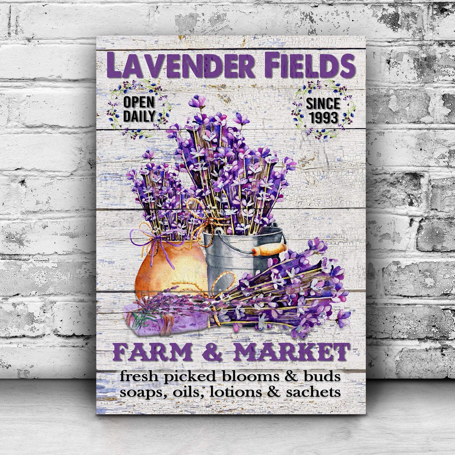 Lavender Fields Farm & Market Sign Style 2 - Image by Tailored Canvases