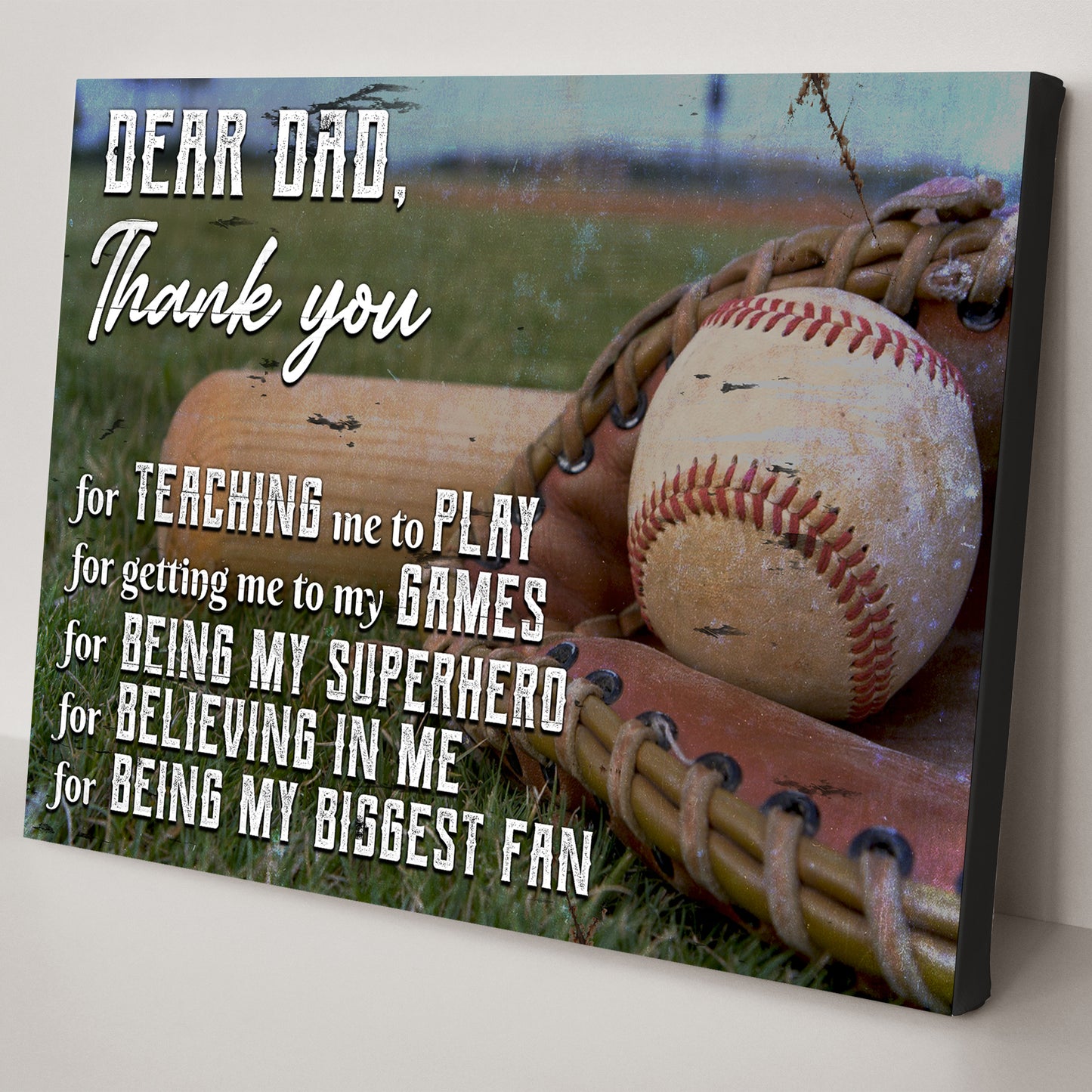Dear Dad, Thank You For Being My Biggest Fan Sign Style 2 - Image by Tailored Canvases
