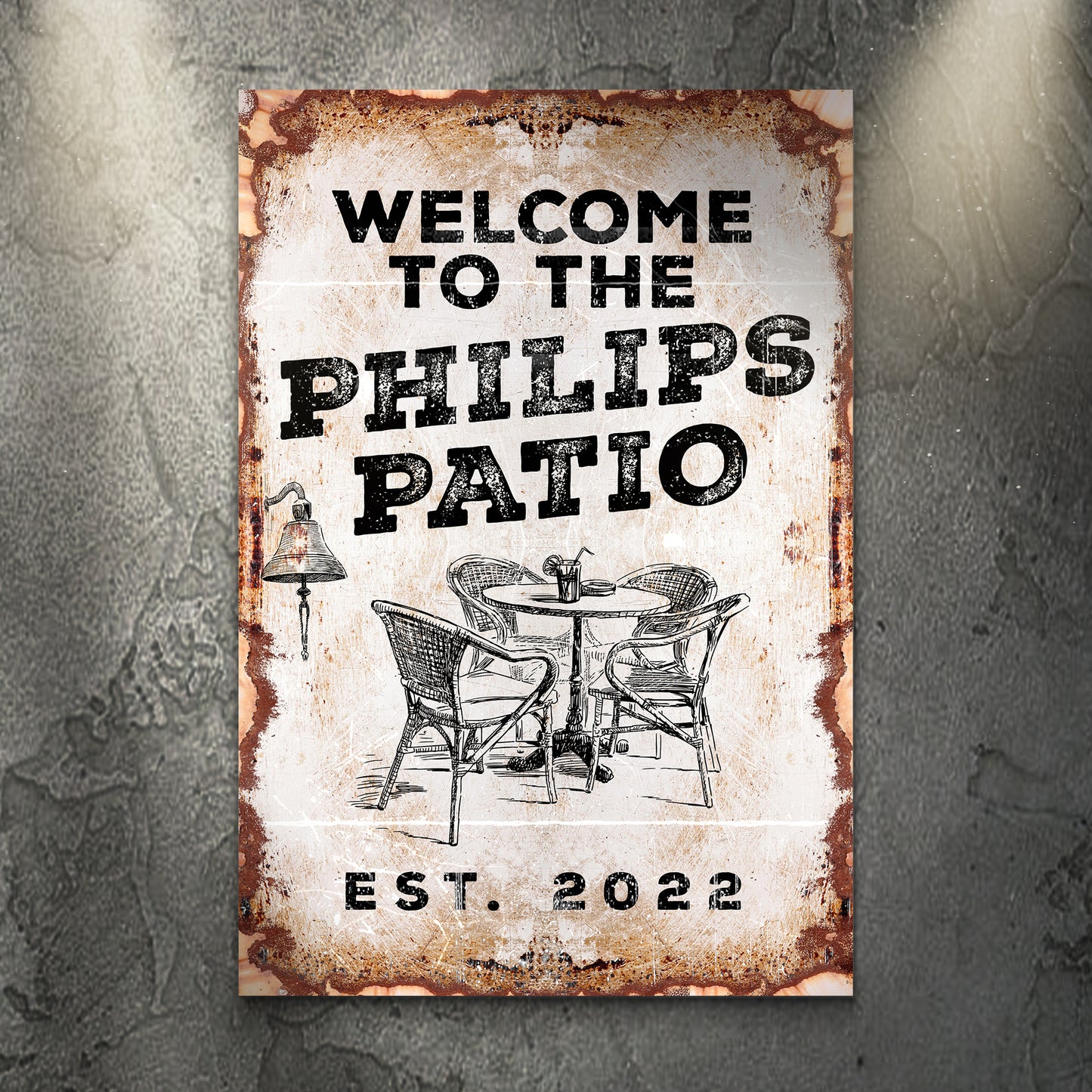 Welcome To The Patio Sign III Style 1 - Image by Tailored Canvases