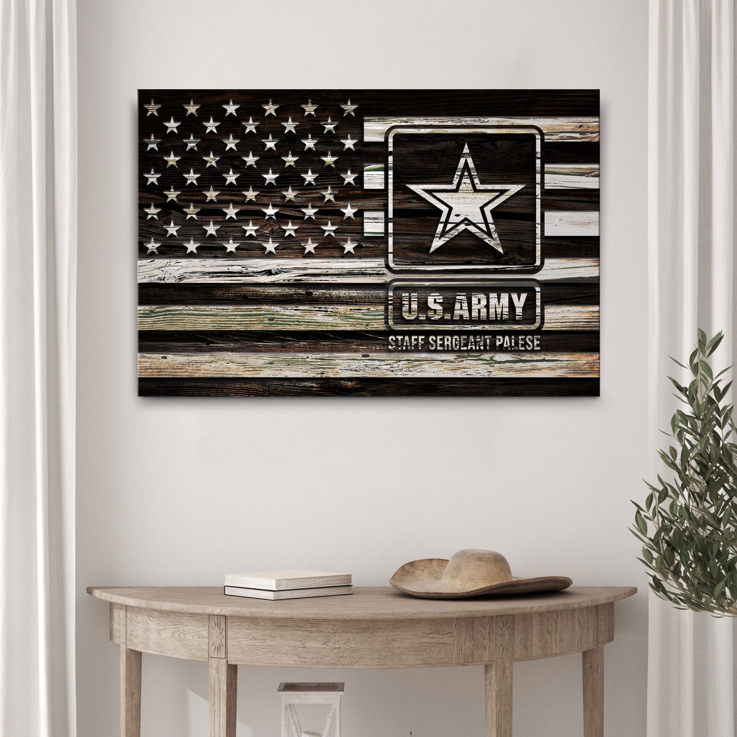 American Army Flag Sign II Style 2 - Image by Tailored Canvases