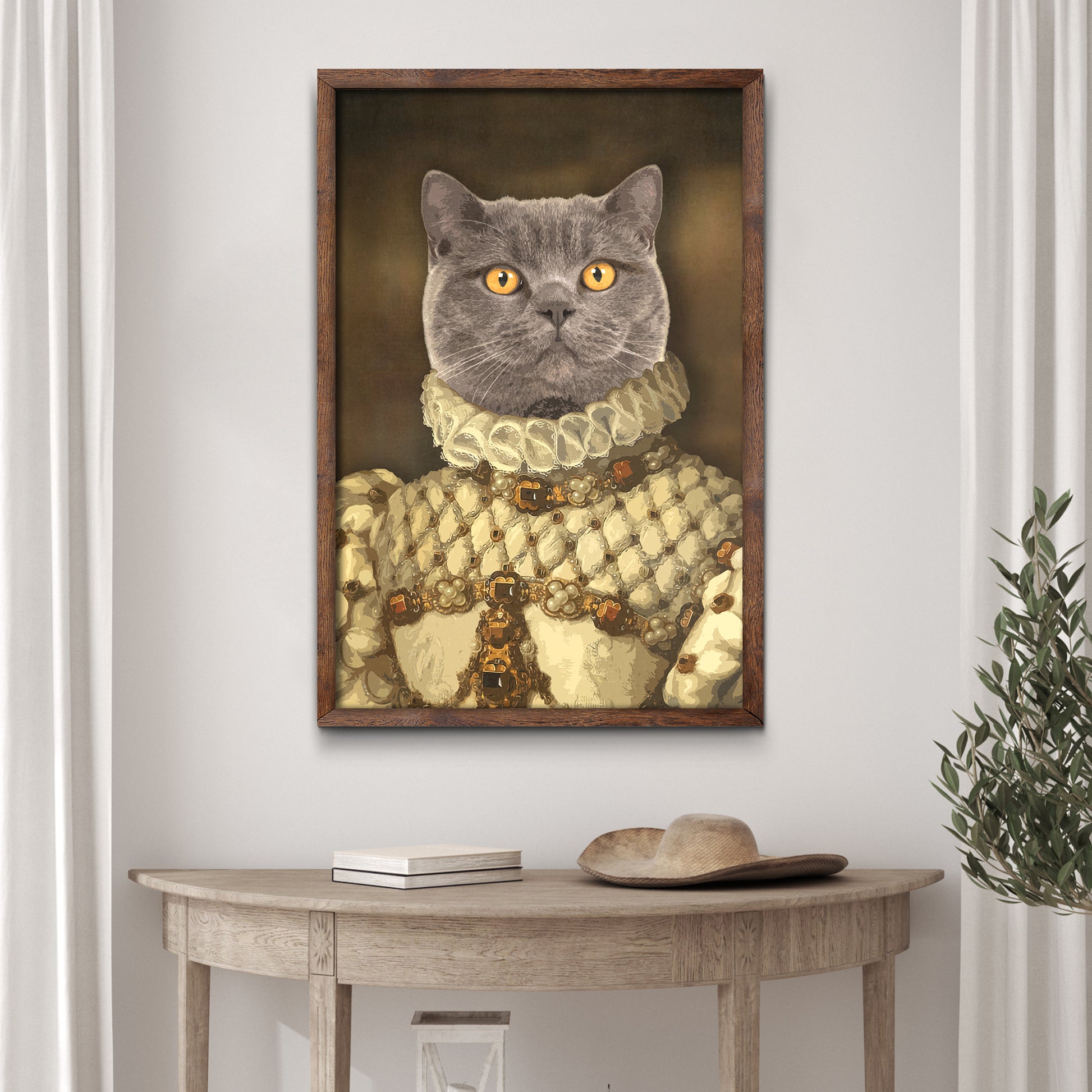 Cat Princess Portrait Sign Style 2 | Customizable Canvas - Image by Tailored Canvases