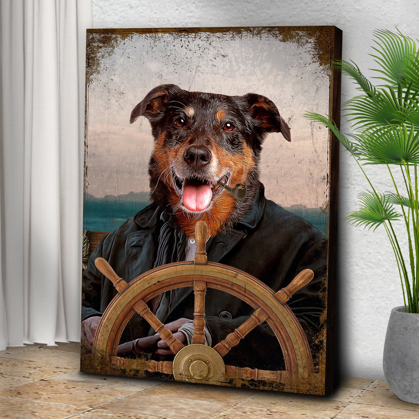 Pet Sea Captain Portrait Sign Style 1 - Image by Tailored Canvases