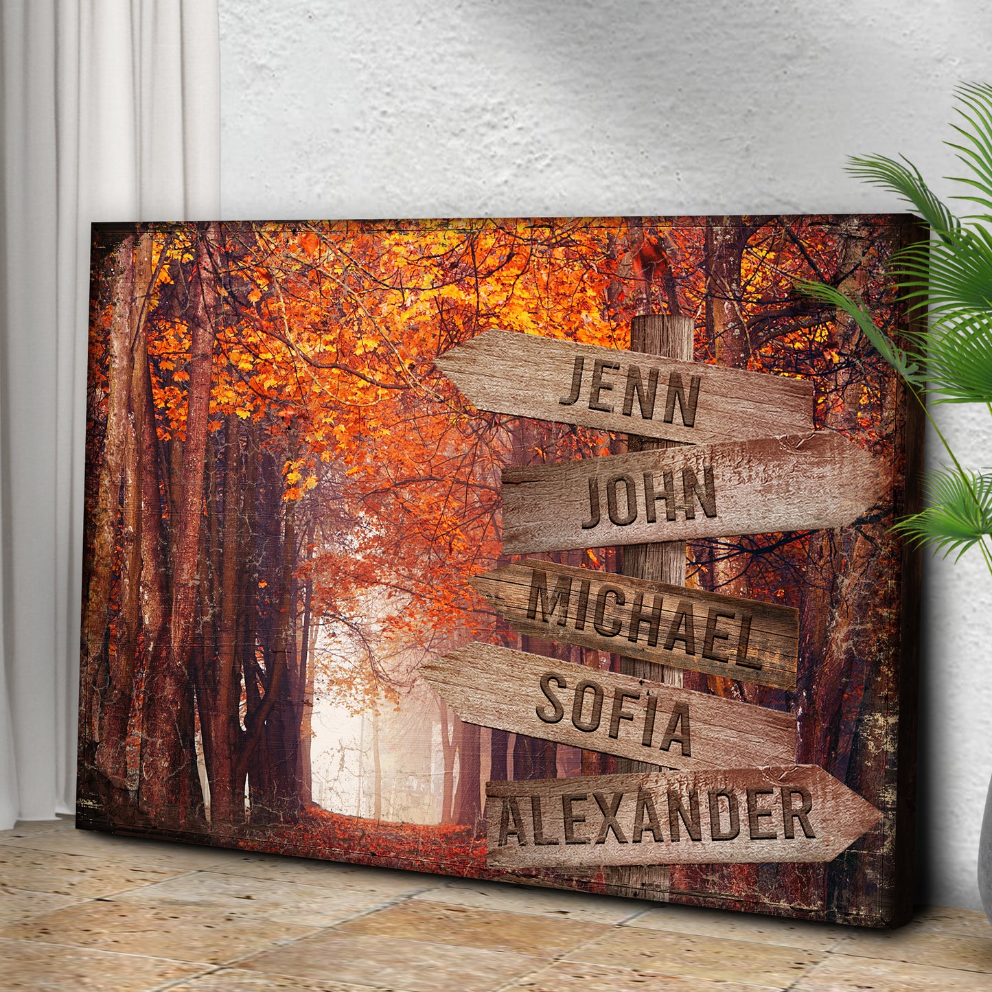 Family Autumn Forest Trees Sign Style 1 - Image by Tailored Canvases