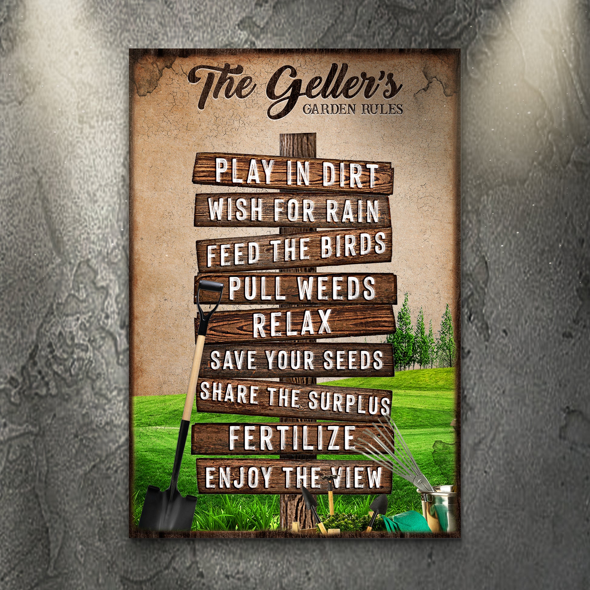 Family Garden Rules Sign | Customizable Canvas - Image by Tailored Canvases
