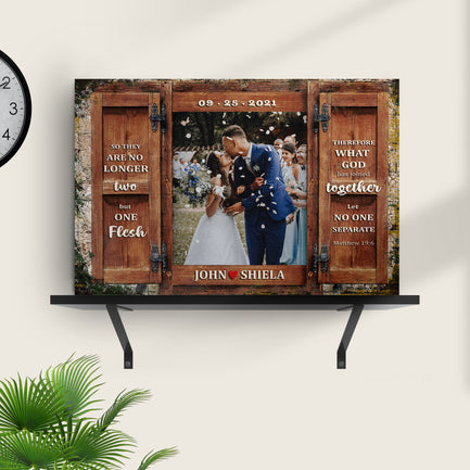 Matthew 19:6 - So They Are No Longer Two, But One Flesh Sign II | Customizable Canvas - Image by Tailored Canvases