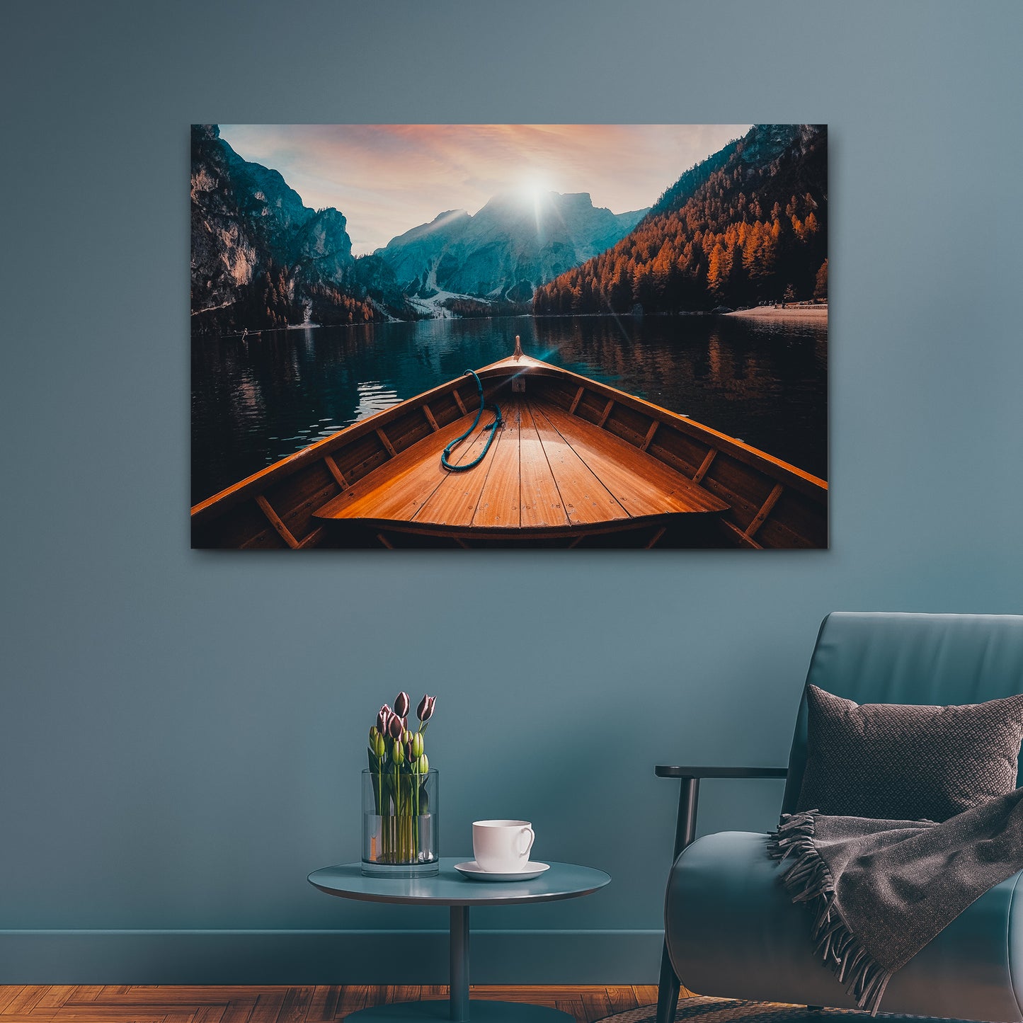 Boat View Canvas Wall Art Style 2 - Image by Tailored Canvases