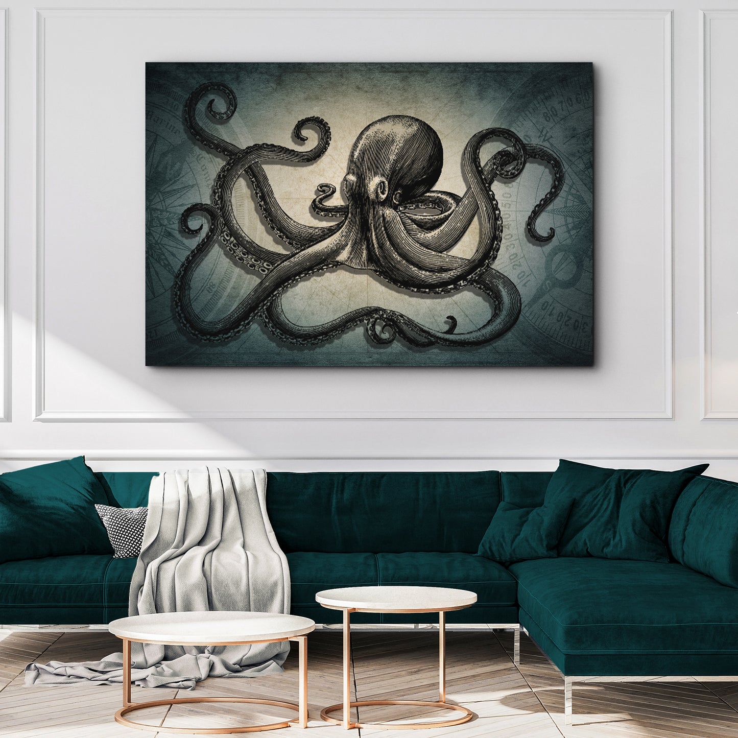 Octopus Coastal Wall Art - Image by Tailored Canvases