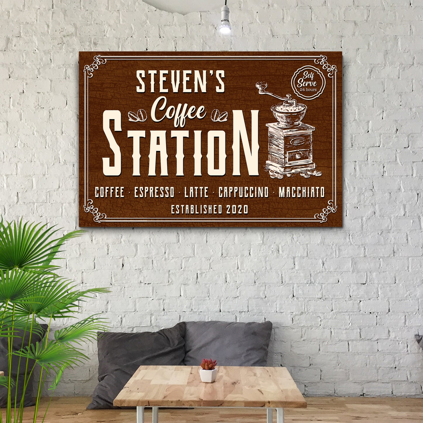 Self Serve Coffee Station Sign Style 1 - Image by Tailored Canvases