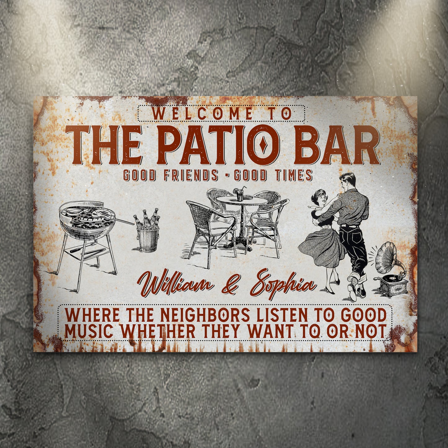 Welcome To The Patio Bar Sign II | Customizable Canvas - Image by Tailored Canvases