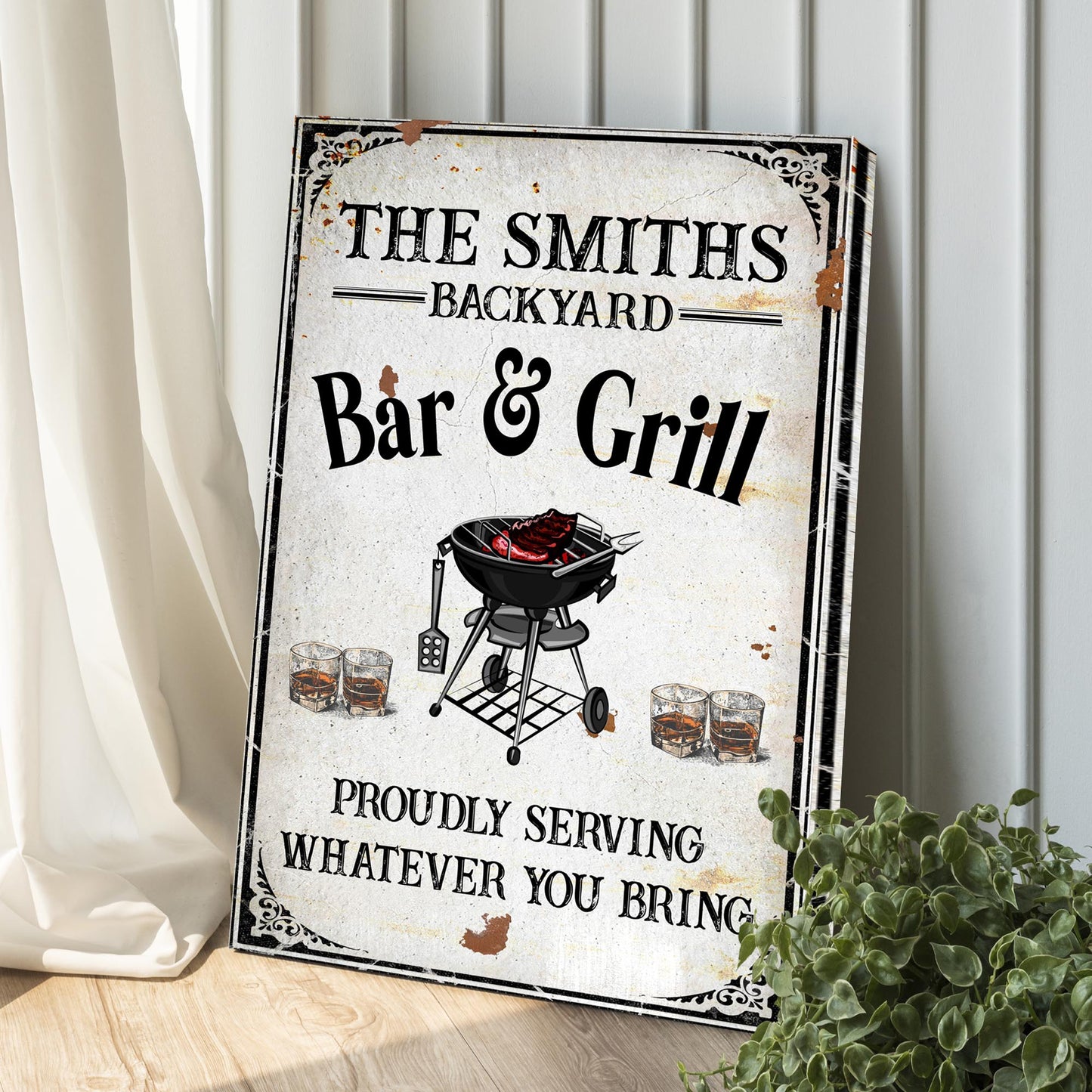 Family Backyard Bar And Grill Sign Style 1 - Image by Tailored Canvases