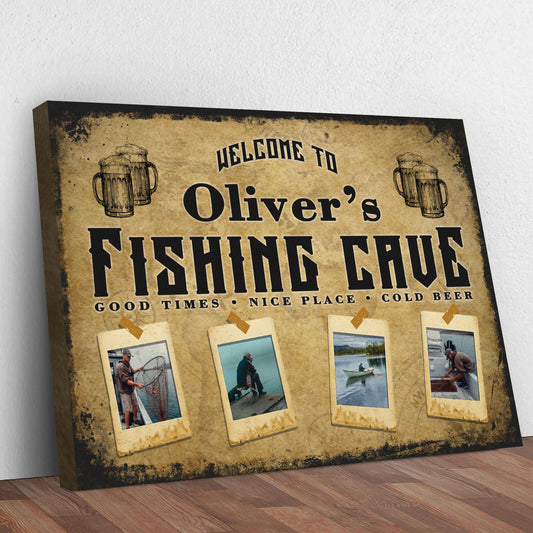 Welcome Fishing Cave Sign - Image by Tailored Canvases