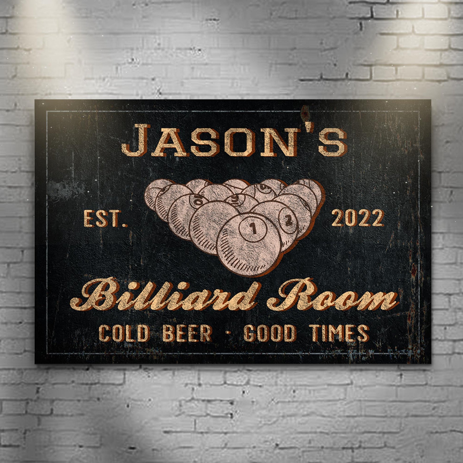 Billiard Room Sign Style 1 - Image by Tailored Canvases