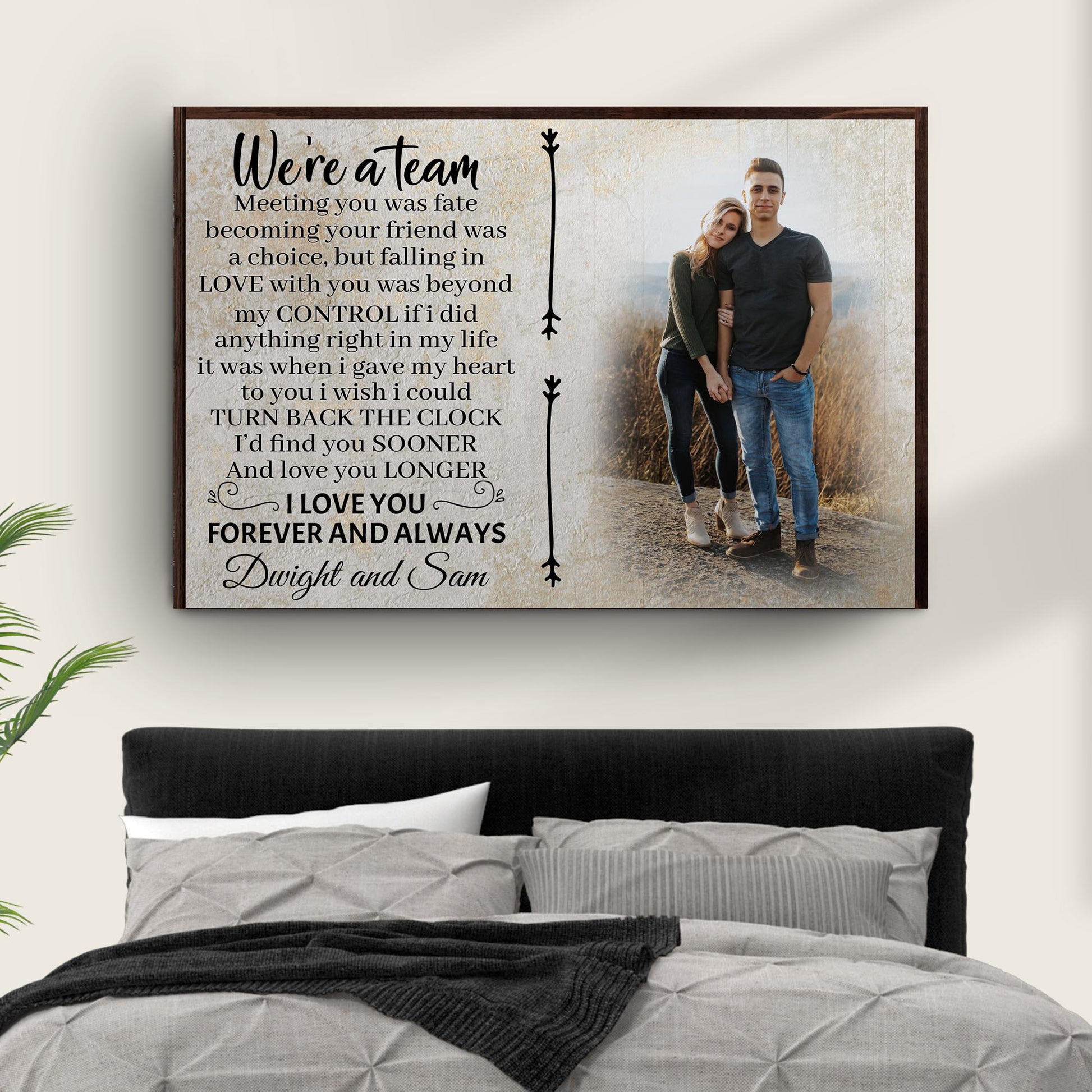We're A Team Couple Sign V | Customizable Canvas Style 2 - Image by Tailored Canvases