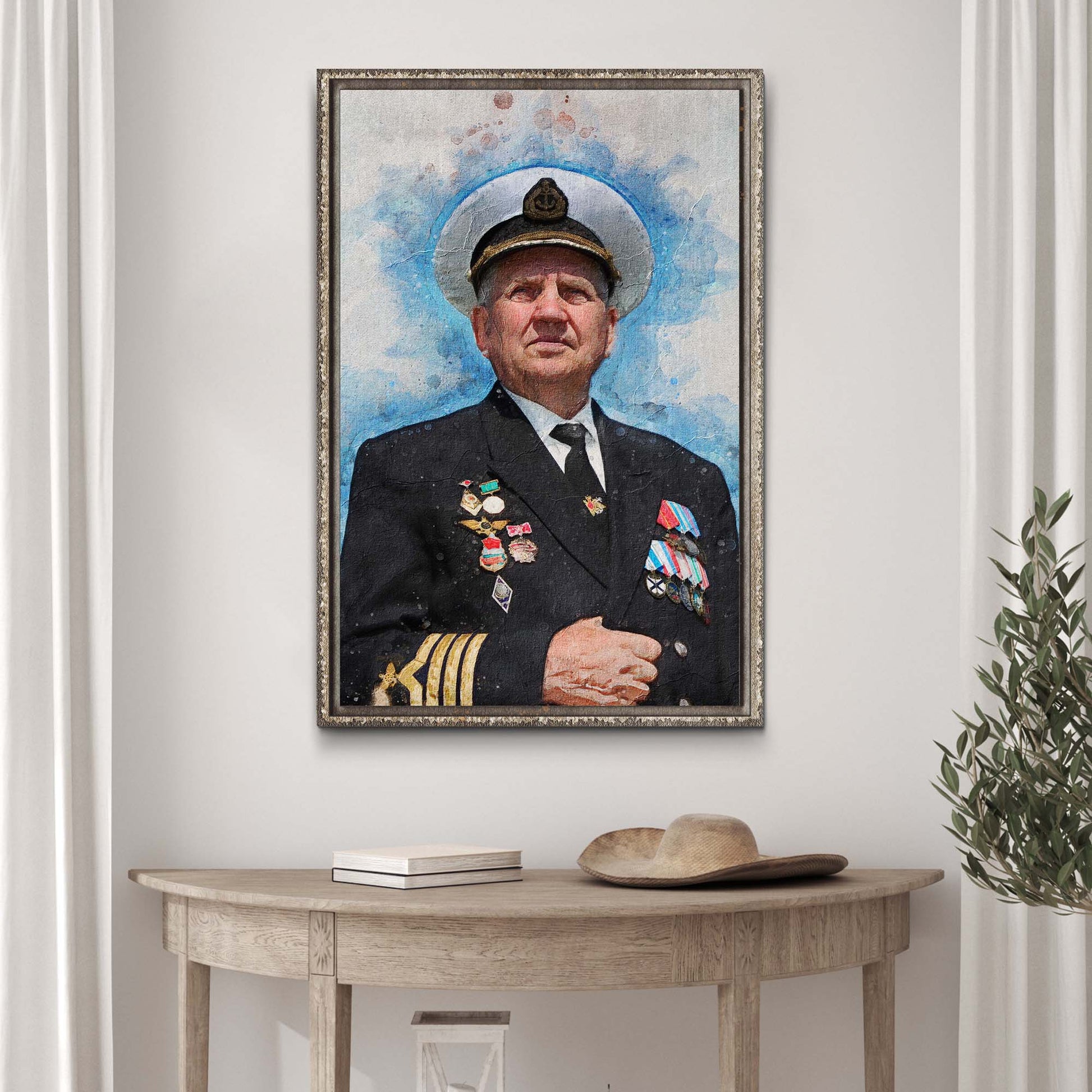 Veterans Watercolor Portrait Sign II Style 2 - Image by Tailored Canvases