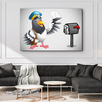 Funny Pigeon Painting Canvas Wall Art