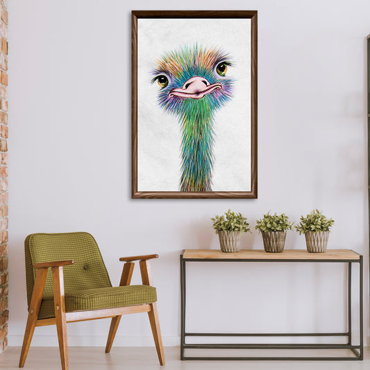 Watercolor Ostrich Wall Art- Image by Tailored Canvases