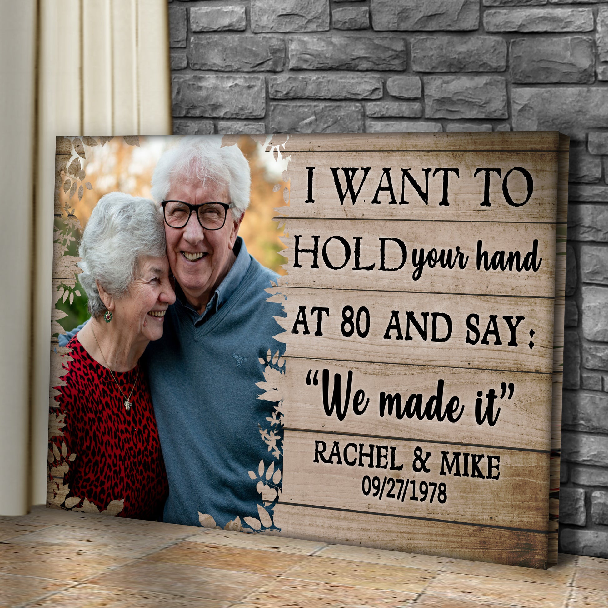 I Want To Hold Your Hand At 80 Couple Sign II Style 1 - Image by Tailored Canvases