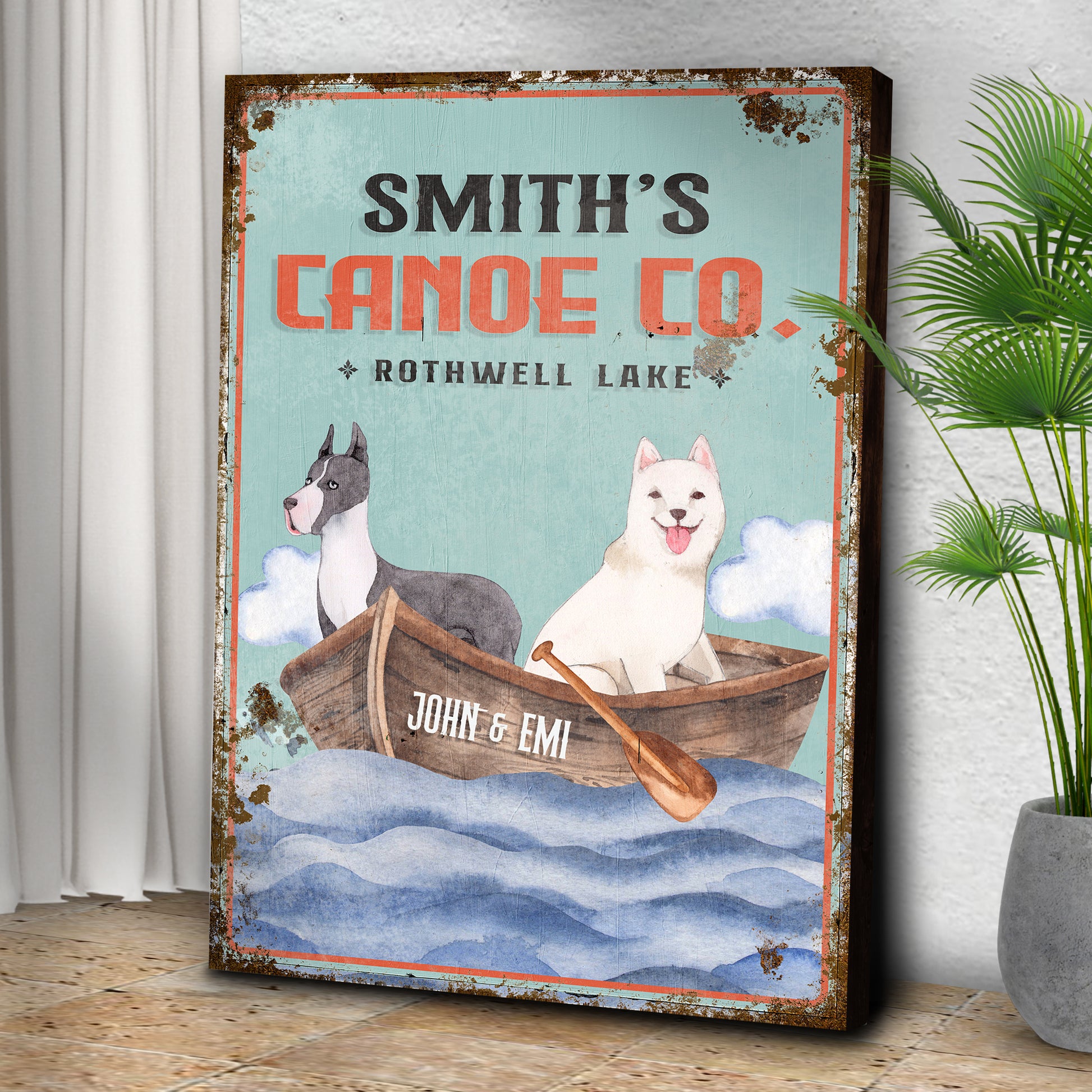 Pet Family Canoe Co. Sign II Style 1 - Image by Tailored Canvases