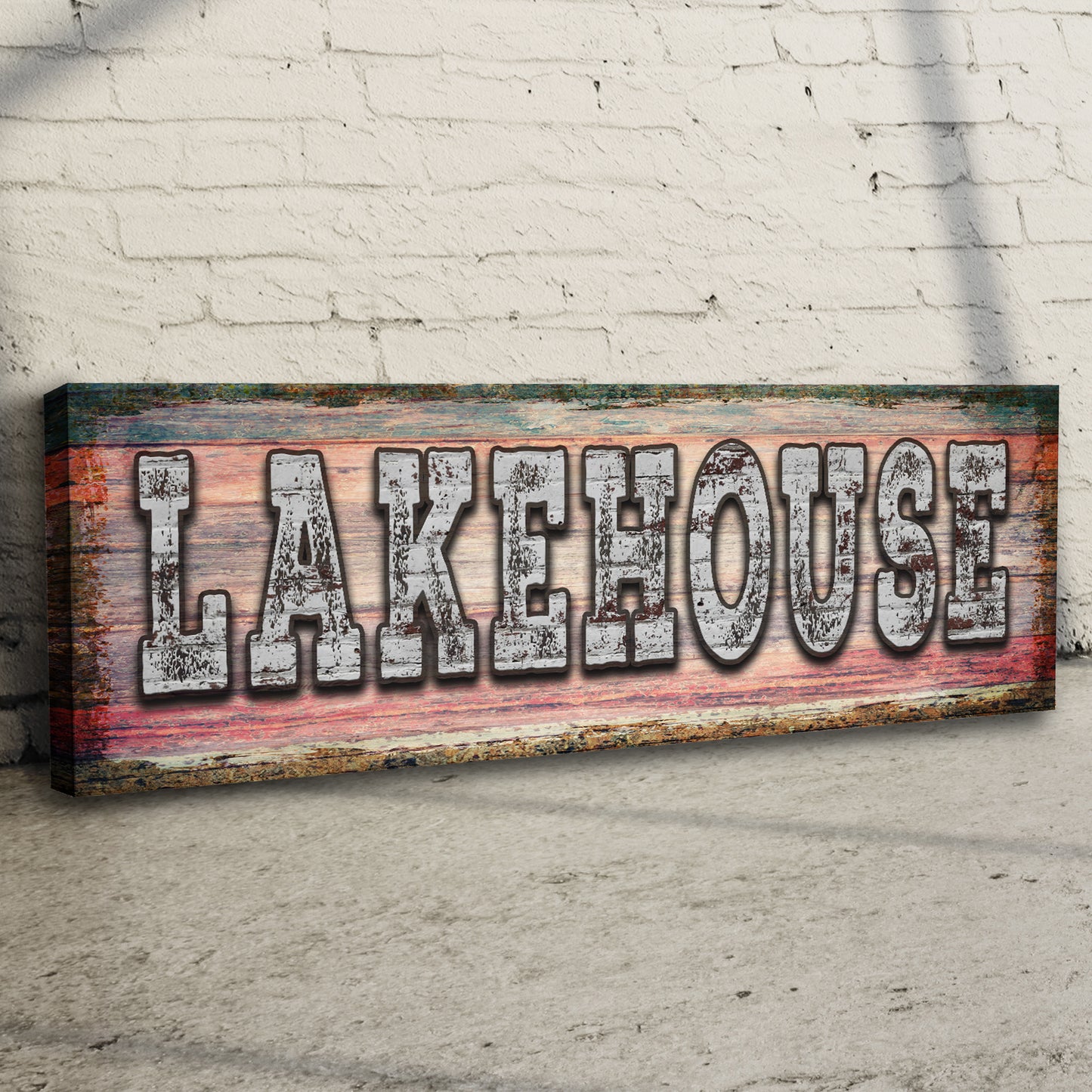 Lake House Wood Sign Style 2 - Image by Tailored Canvases