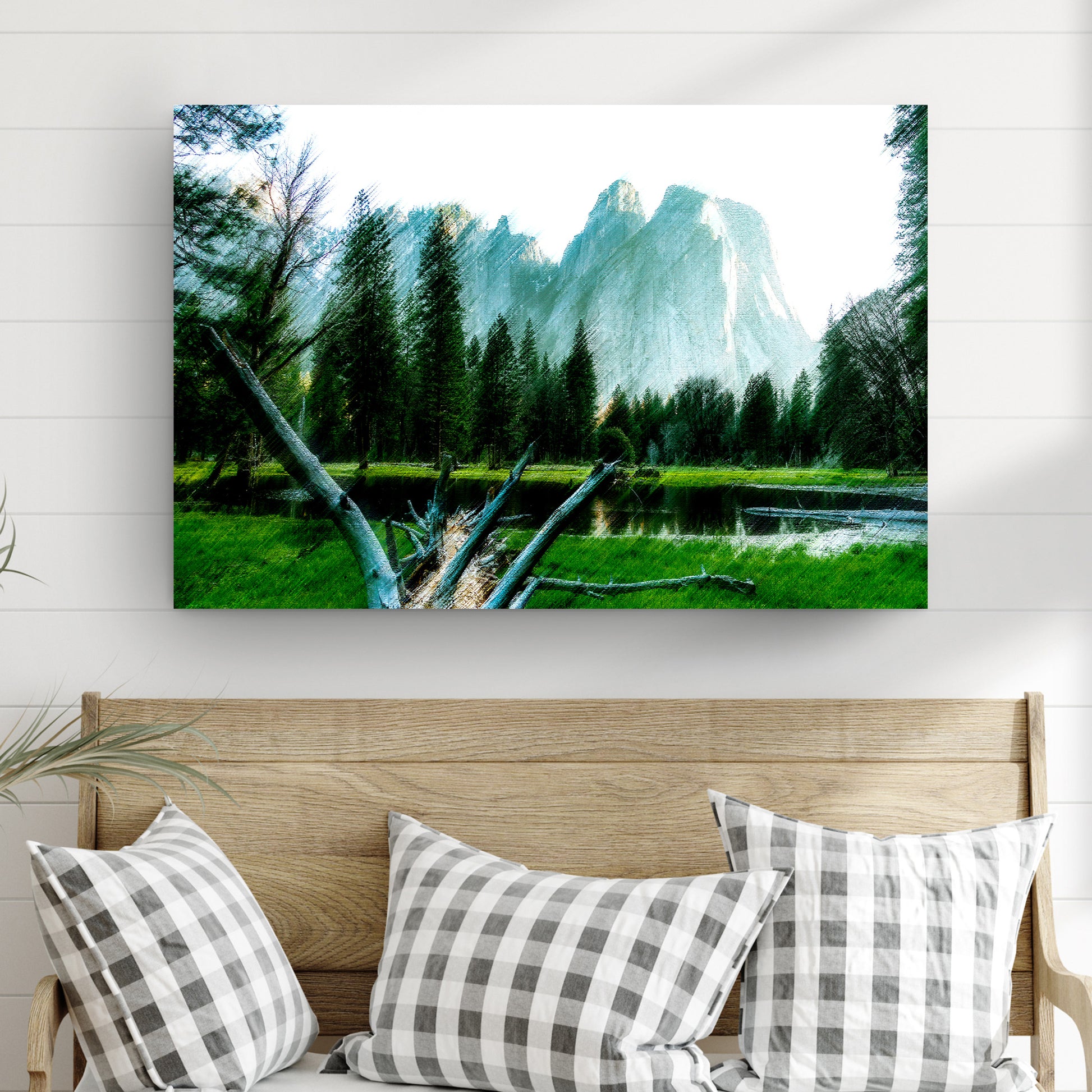 Misty Forest Lake Canvas Wall Art Style 2 - Image by Tailored Canvases