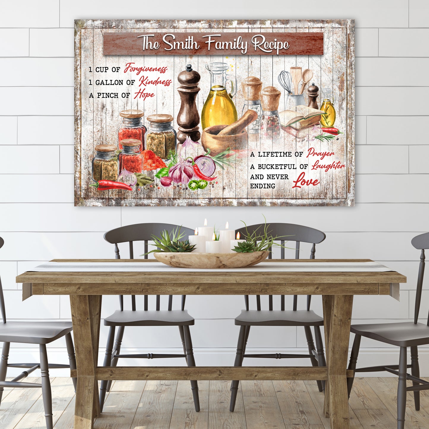 The Family Recipe Sign II | Customizable Canvas Style 1 - Image by Tailored Canvases