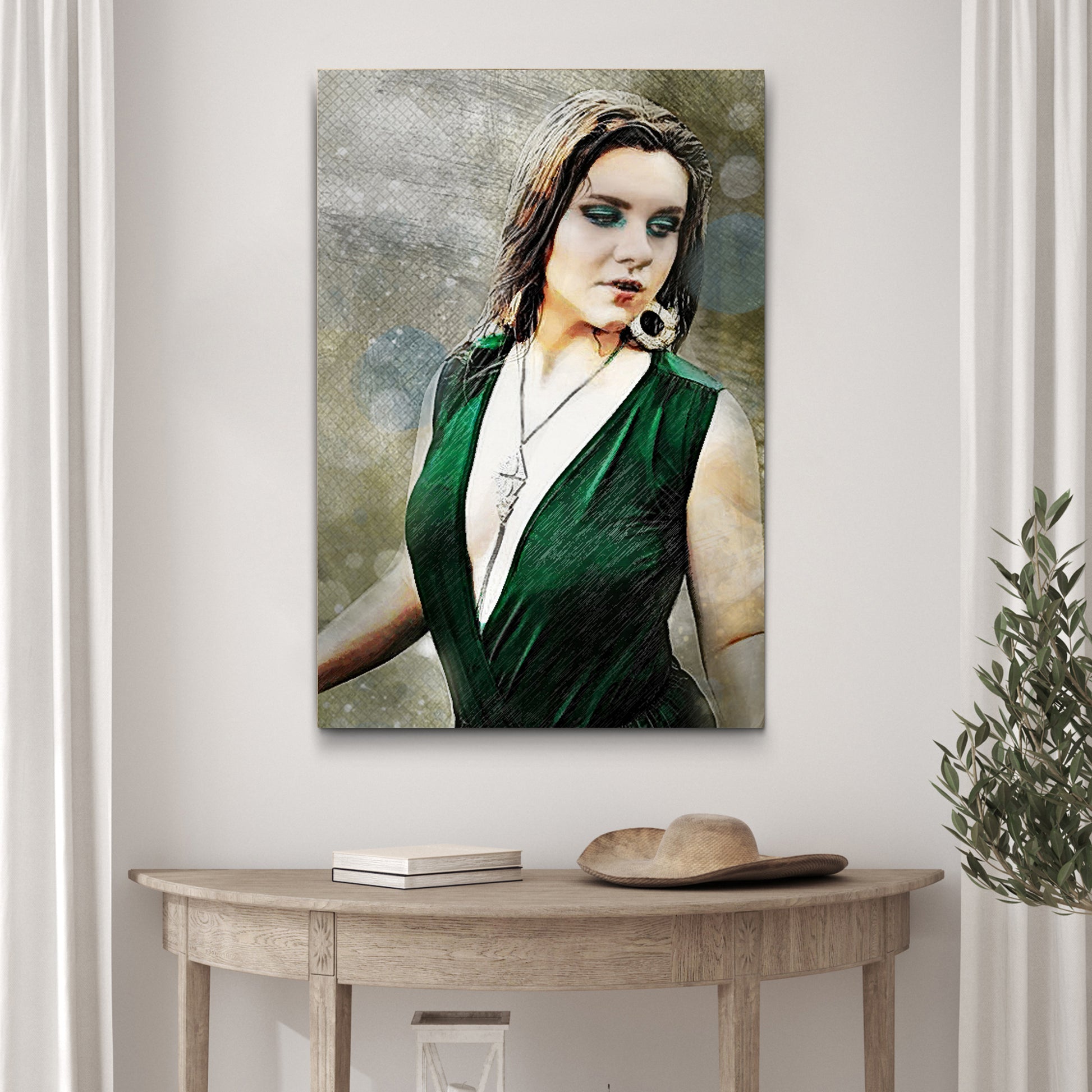 Classic Watercolor Portrait Sign II Style 2 - Image by Tailored Canvases