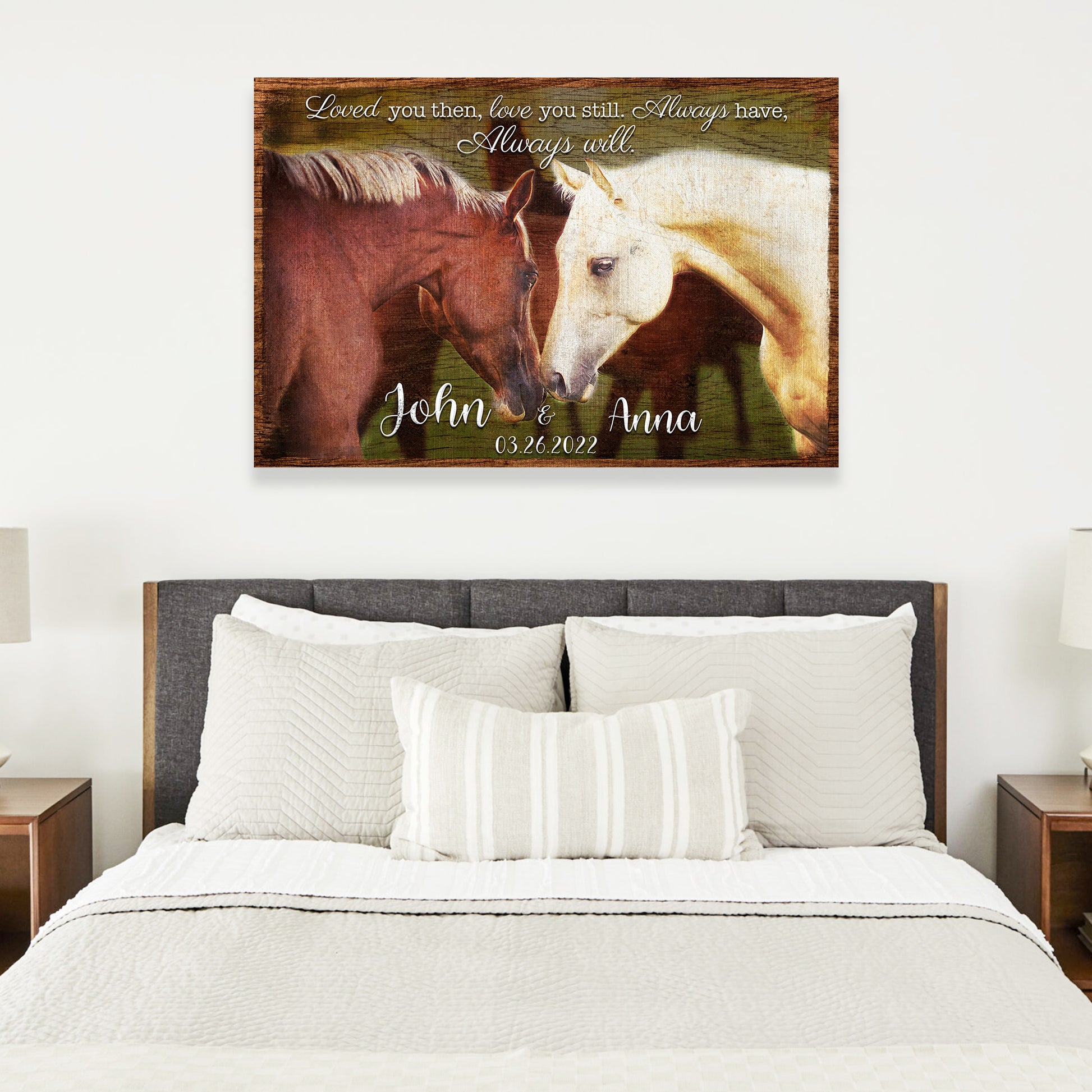 Loved you then, Love you still Horse Couple Sign Style 2 - Image by Tailored Canvases