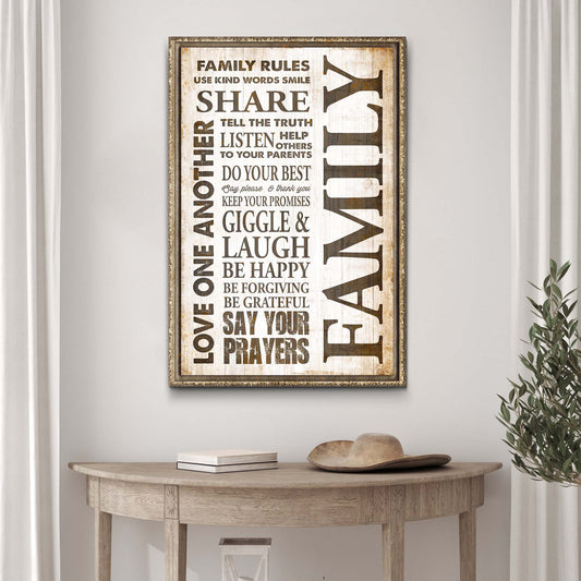 Love One Another Family Rules Sign - Image by Tailored Canvases