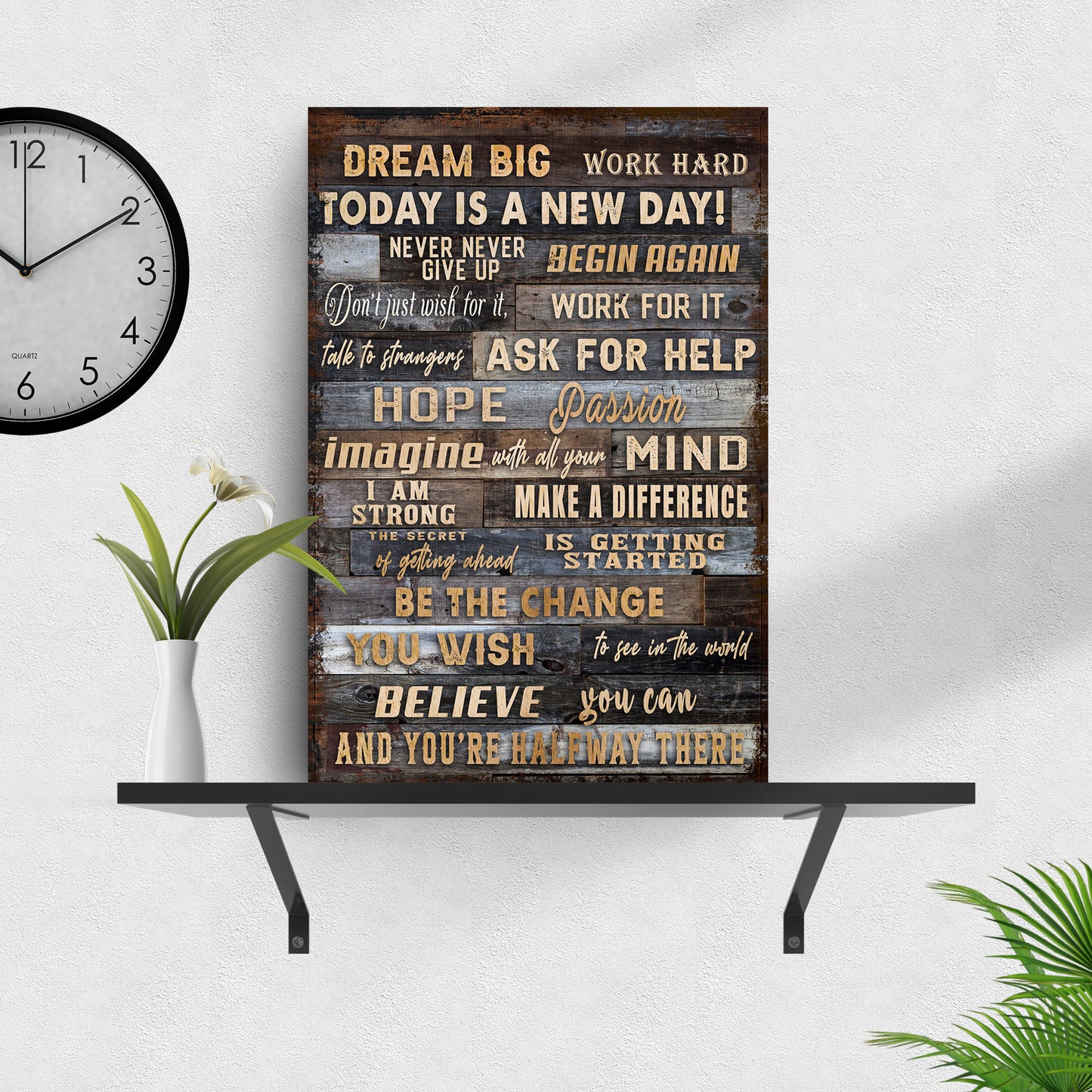 Dream Big Work Hard Motivation Sign - Image by Tailored Canvases