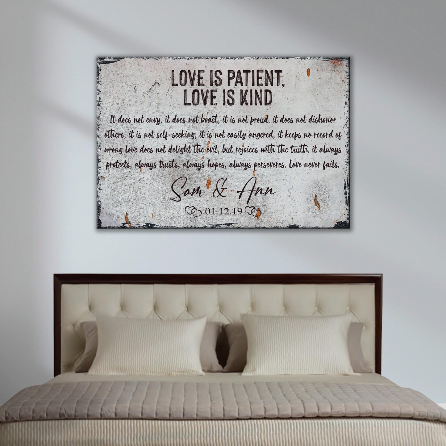 Love Is Patient, Love Is Kind Sign  - Image by Tailored Canvases