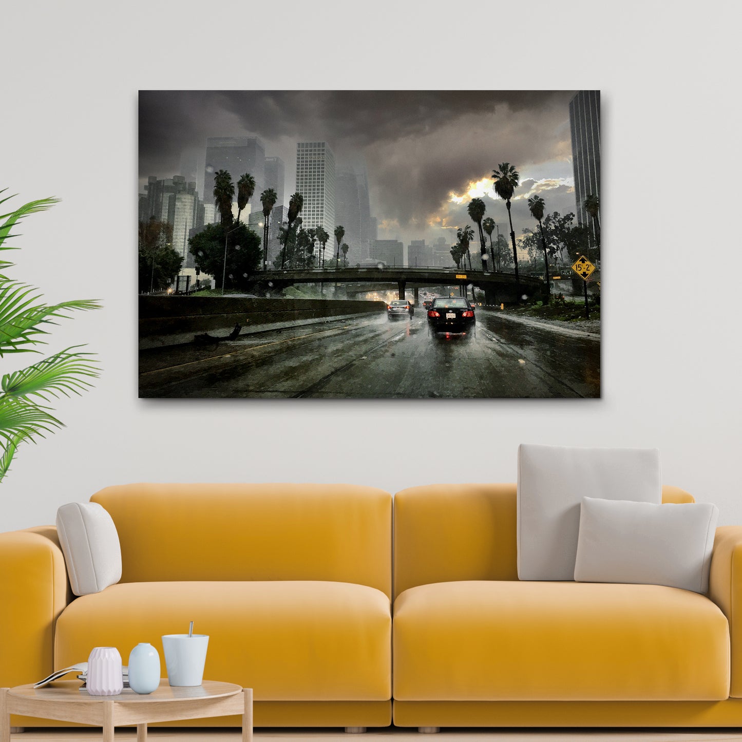 Los Angeles Highway Canvas Wall Art II Style 2 - Image by Tailored Canvases
