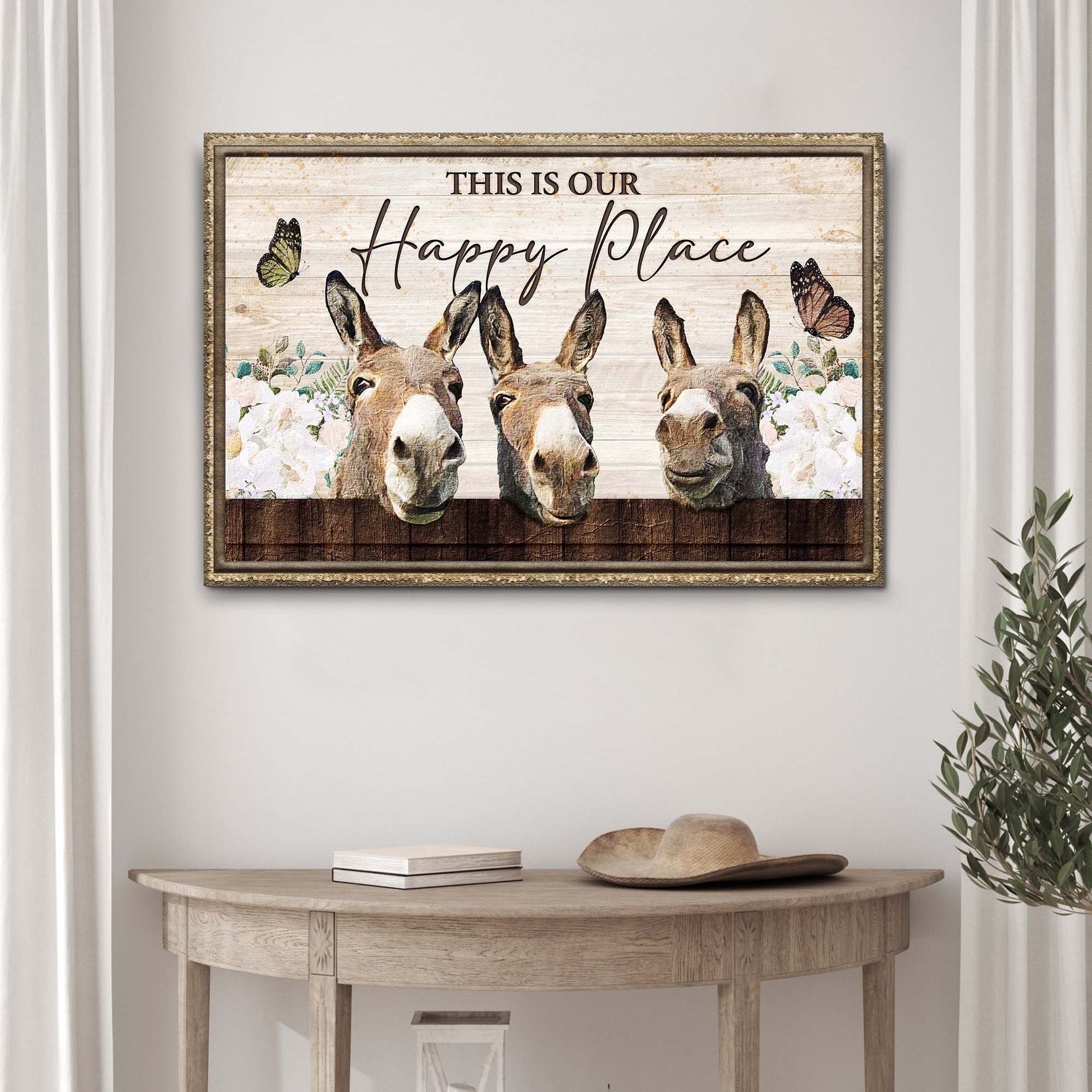 This Is Our Happy Place Donkey Sign - Image by Tailored Canvases